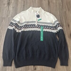 Men's XL Weatherproof Vintage 1/4 Zip Fair Isle Jumper‎ NWT Christmas Winter